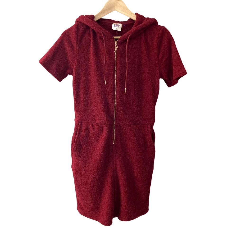 Yitty Fabletics Pet Me Short Romper - Merlot Red - Medium